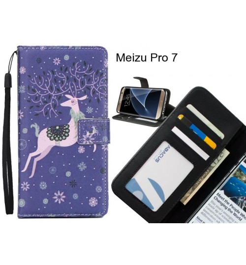 Meizu Pro 7 case 3 card leather wallet case printed ID