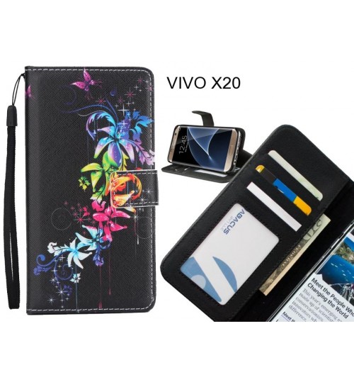 VIVO X20 case 3 card leather wallet case printed ID