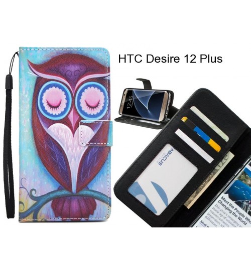 HTC Desire 12 Plus case 3 card leather wallet case printed ID