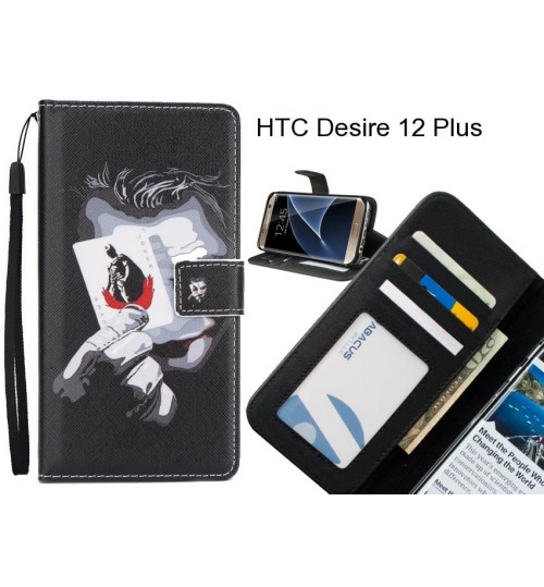 HTC Desire 12 Plus case 3 card leather wallet case printed ID