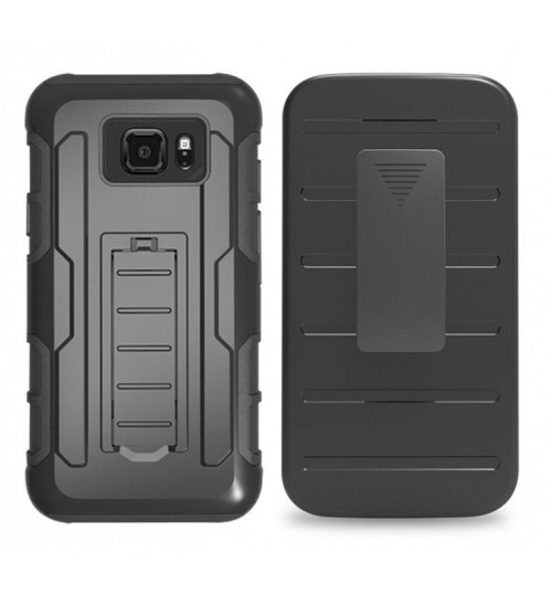 Galaxy S7 Active Hybrid armor Case Belt Clip Holster