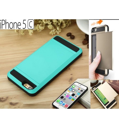 iPhone 5c impact proof hybrid case card holder