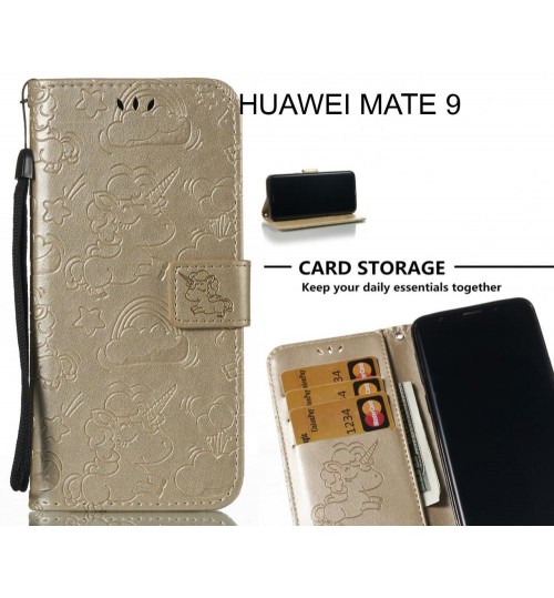 HUAWEI MATE 9 Case Leather Wallet case embossed unicon pattern