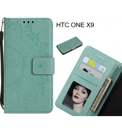HTC ONE X9 Case mandala embossed leather wallet case