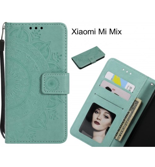 Xiaomi Mi Mix Case Mandala Embossed Leather Wallet Case - Green