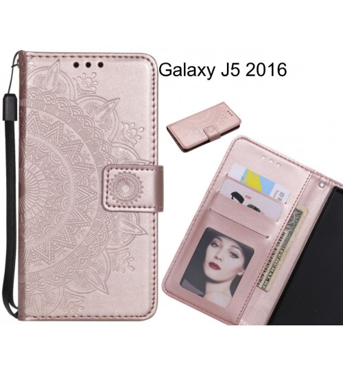 Galaxy J5 2016 Case mandala embossed leather wallet case