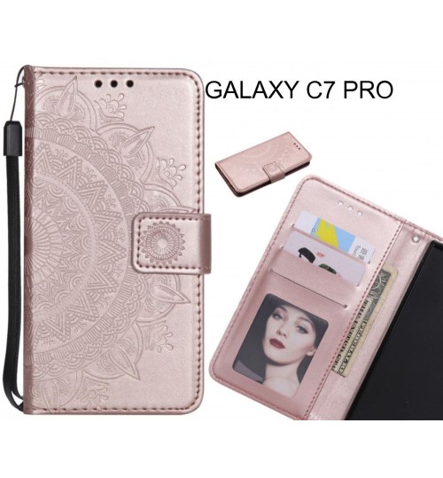 GALAXY C7 PRO Case mandala embossed leather wallet case