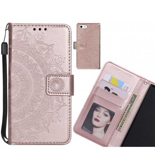 IPHONE 5 Case mandala embossed leather wallet case