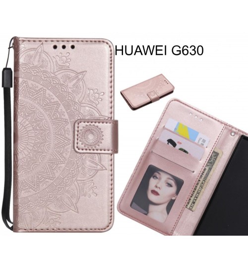 HUAWEI G630 Case mandala embossed leather wallet case