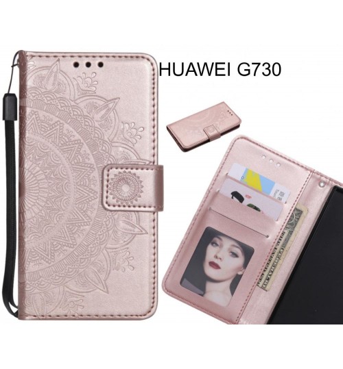 HUAWEI G730 Case mandala embossed leather wallet case