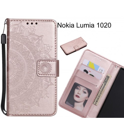 Nokia Lumia 1020 Case mandala embossed leather wallet case