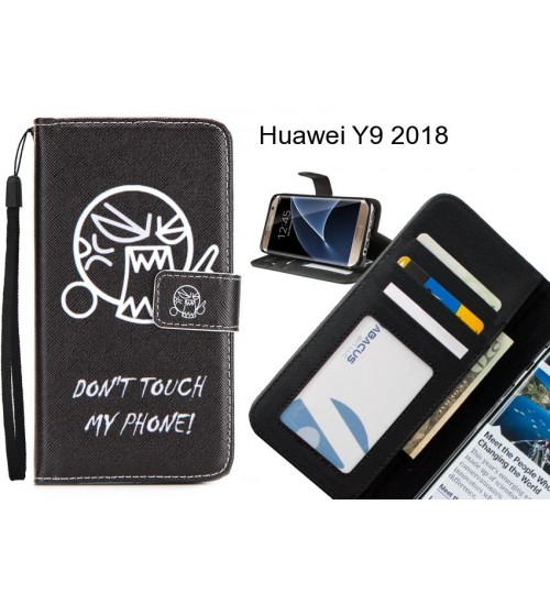 Huawei Y9 2018 case 3 card leather wallet case printed ID