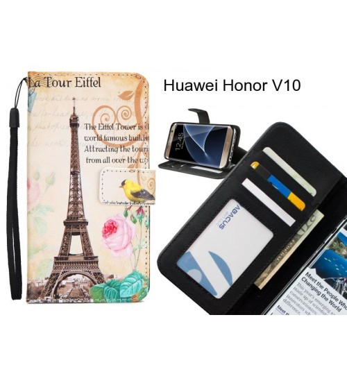 Huawei Honor V10 case 3 card leather wallet case printed ID