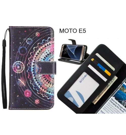 MOTO E5 case 3 card leather wallet case printed ID