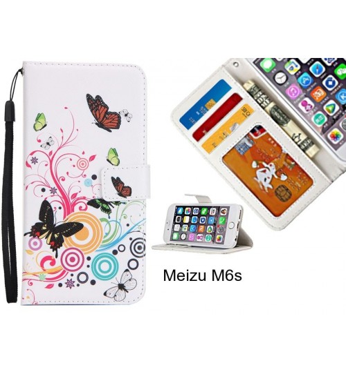 Meizu M6s case 3 card leather wallet case printed ID