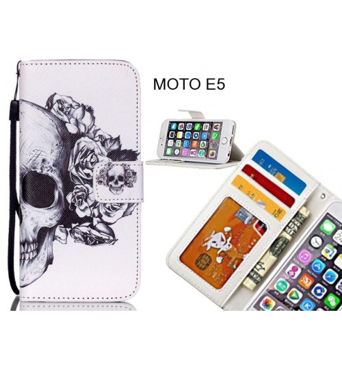 MOTO E5 case 3 card leather wallet case printed ID