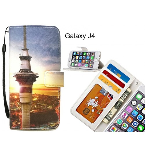 Galaxy J4 case 3 card leather wallet case printed ID