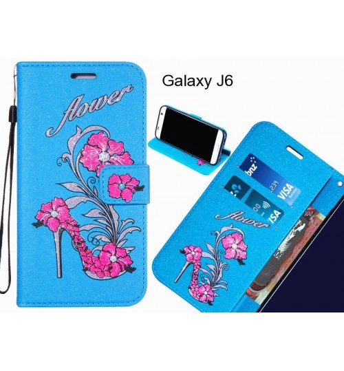 Galaxy J6 case Fashion Beauty Leather Flip Wallet Case