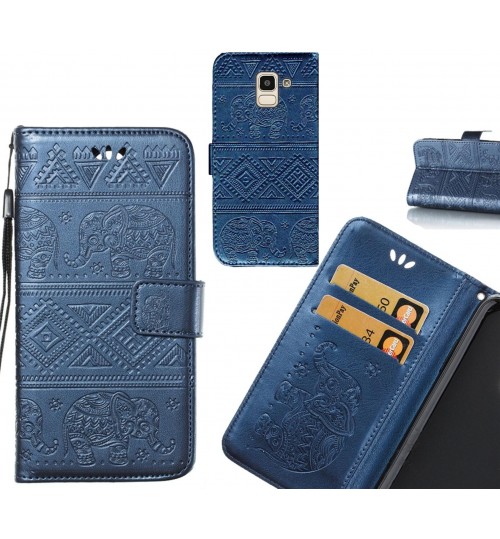 Galaxy J6 case Wallet Leather flip case Embossed Elephant Pattern