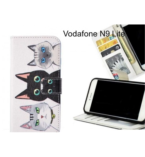 Vodafone N9 Lite case 3 card leather wallet case printed ID