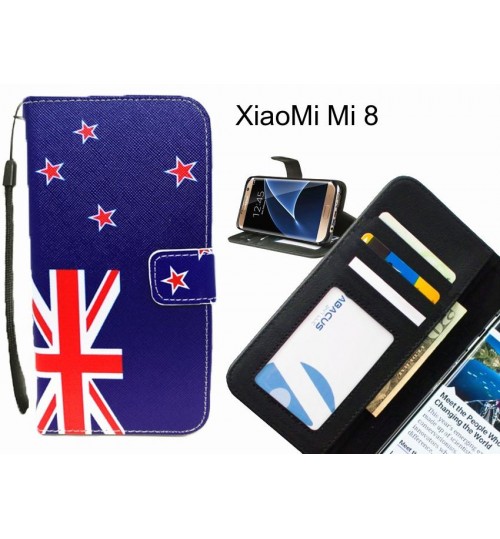 XiaoMi Mi 8 case 3 card leather wallet case printed ID