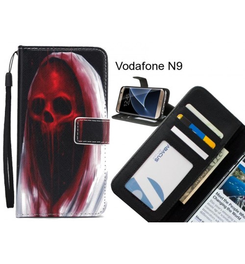 Vodafone N9 case 3 card leather wallet case printed ID