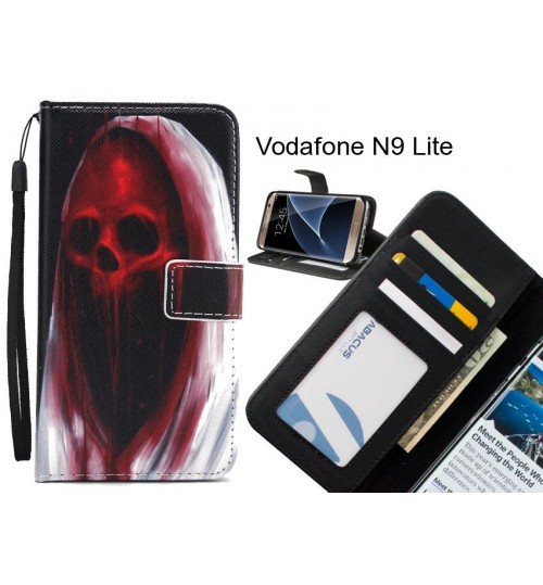 Vodafone N9 Lite case 3 card leather wallet case printed ID