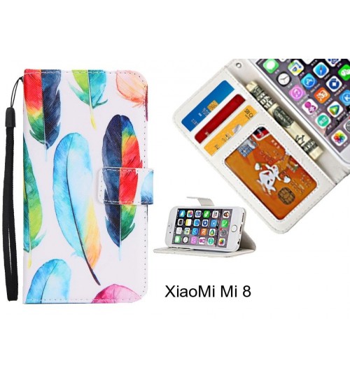 XiaoMi Mi 8 case 3 card leather wallet case printed ID