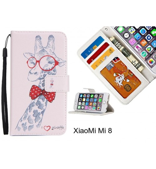 XiaoMi Mi 8 case 3 card leather wallet case printed ID