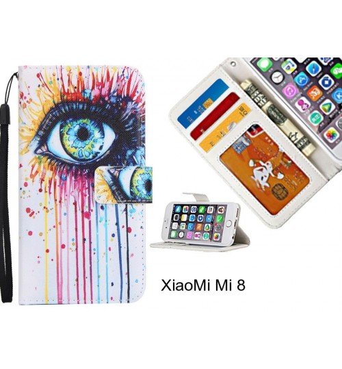 XiaoMi Mi 8 case 3 card leather wallet case printed ID