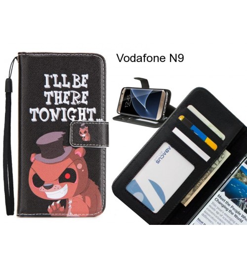 Vodafone N9 case 3 card leather wallet case printed ID