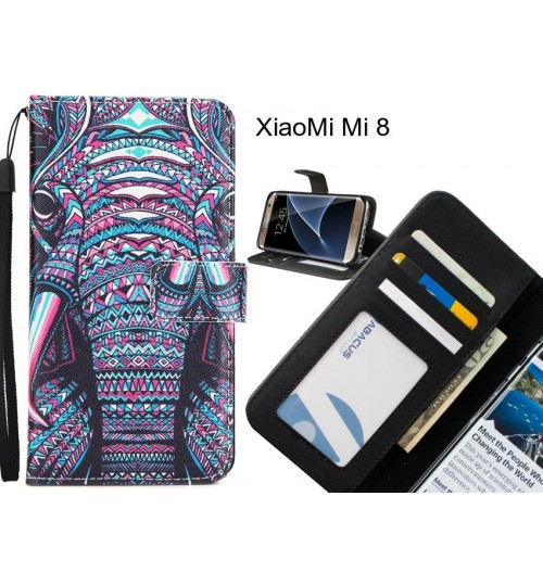 XiaoMi Mi 8 case 3 card leather wallet case printed ID