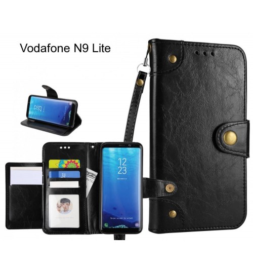 Vodafone N9 Lite  Case Executive Multi Card Wallet Leather Case - Black