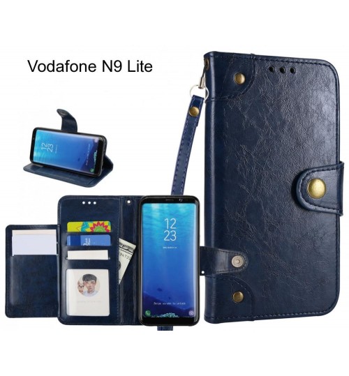 Vodafone N9 Lite  Case Executive Multi Card Wallet Leather Case - Blue