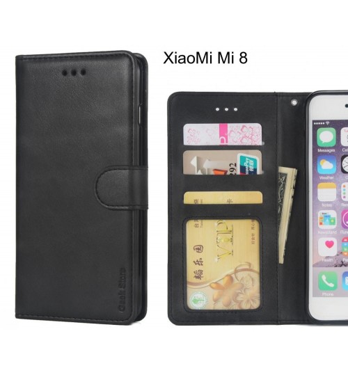 Xiaomi Mi 8 Case Executive Leather Wallet Case - Black