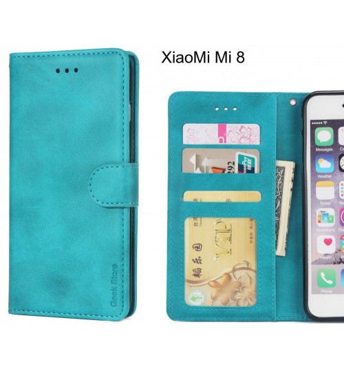 Xiaomi Mi 8 Case Executive Leather Wallet Case - Green