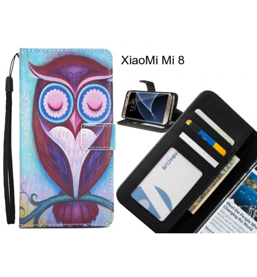 XiaoMi Mi 8 case 3 card leather wallet case printed ID