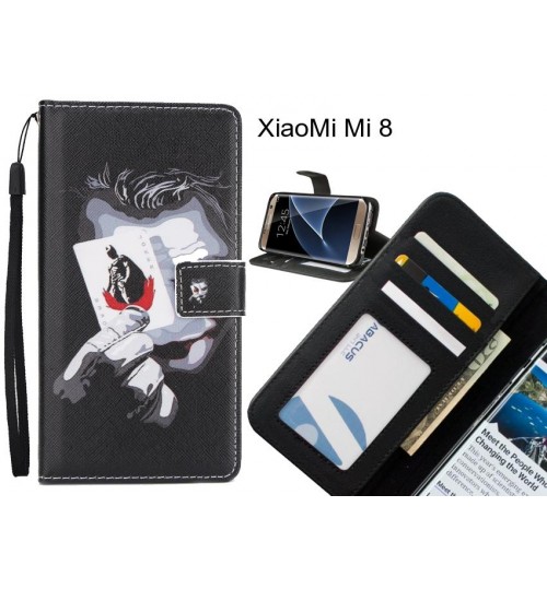 XiaoMi Mi 8 case 3 card leather wallet case printed ID