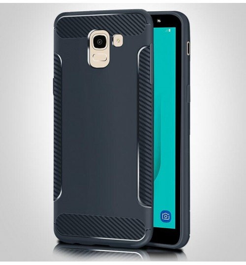 Galaxy J6 2018 case slim grip shockproof carbon fiber