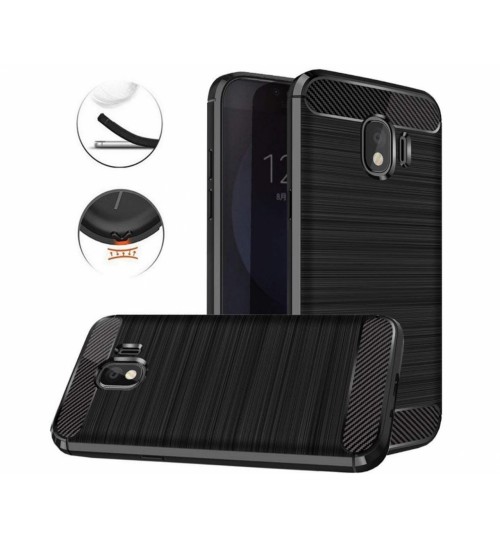 Galaxy J4 Case Carbon Fibre Shockproof Armour Case