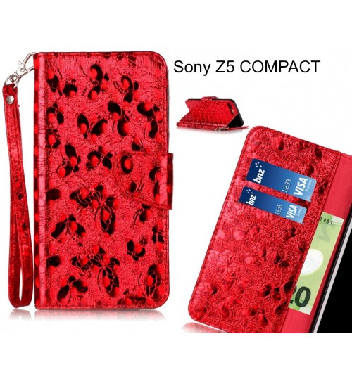 Sony Z5 COMPACT  case wallet leather butterfly case