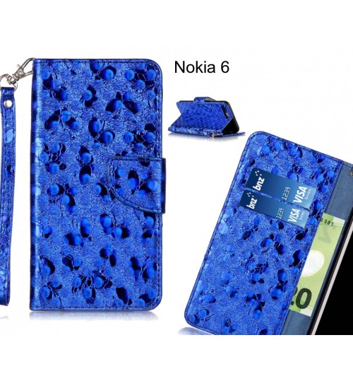 Nokia 6  case wallet leather butterfly case