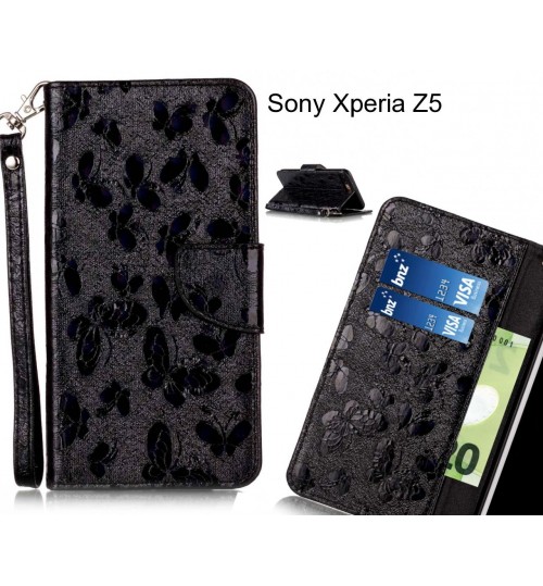 Sony Xperia Z5  case wallet leather butterfly case