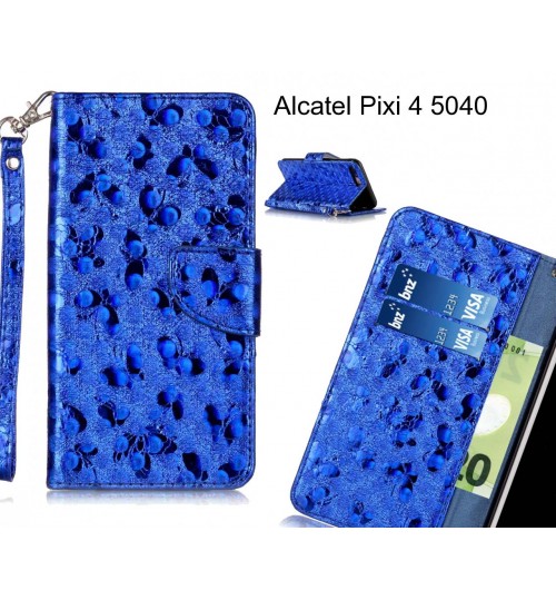 Alcatel Pixi 4 5040  case wallet leather butterfly case