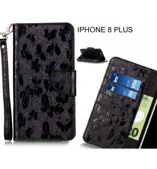 IPHONE 8 PLUS  case wallet leather butterfly case
