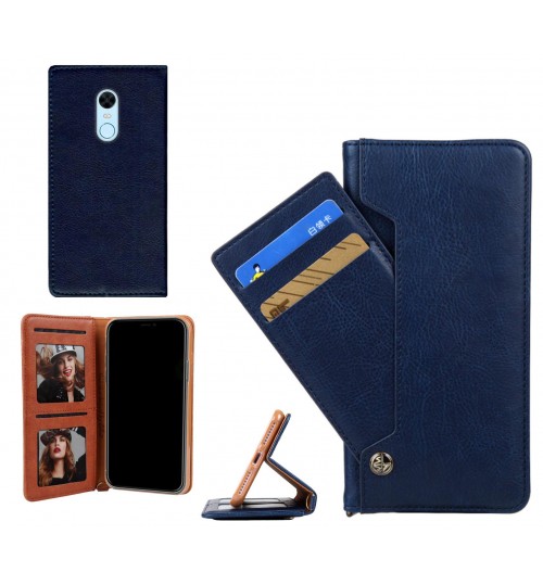 Xiaomi Redmi Note 5 Pro Case Slim Leather Wallet Case 6 Cards 2 Id Magnet - Blue