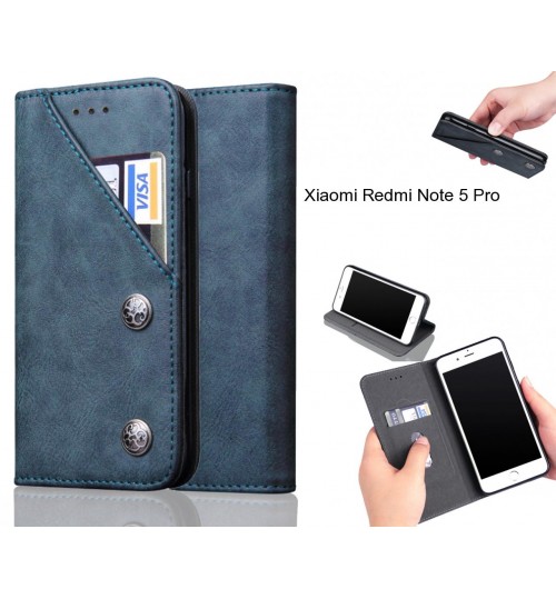 Xiaomi Redmi Note 5 Pro Case ultra slim retro leather wallet case 2 cards magnet
