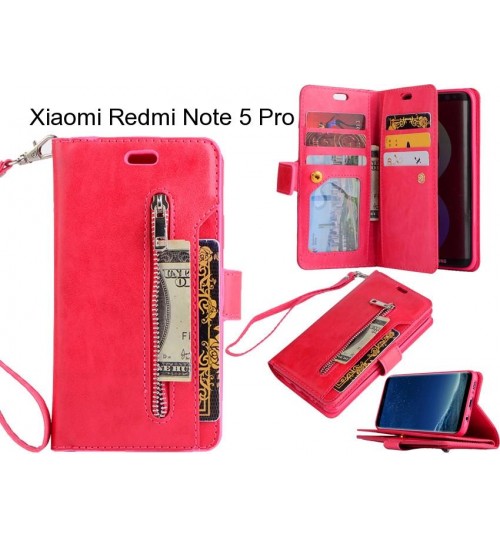 Xiaomi Redmi Note 5 Pro case 10 cards slots wallet leather case with zip
