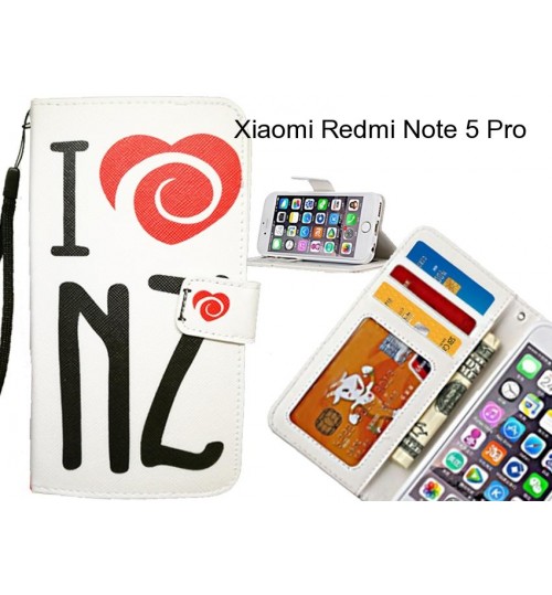 Xiaomi Redmi Note 5 Pro case 3 card leather wallet case printed ID