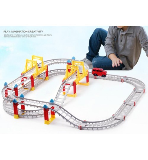 75 pcs Flexible Race Tracks Car Toy Set